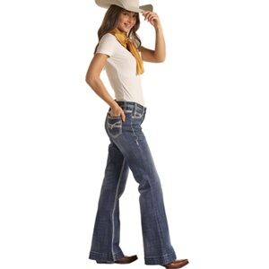 Mid Rise Trousers Rock & Roll 30" Inseam Denim Jeans